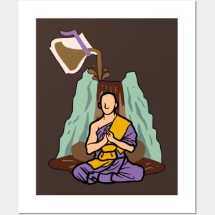 Monk in Coffee Waterfall Posters and Art